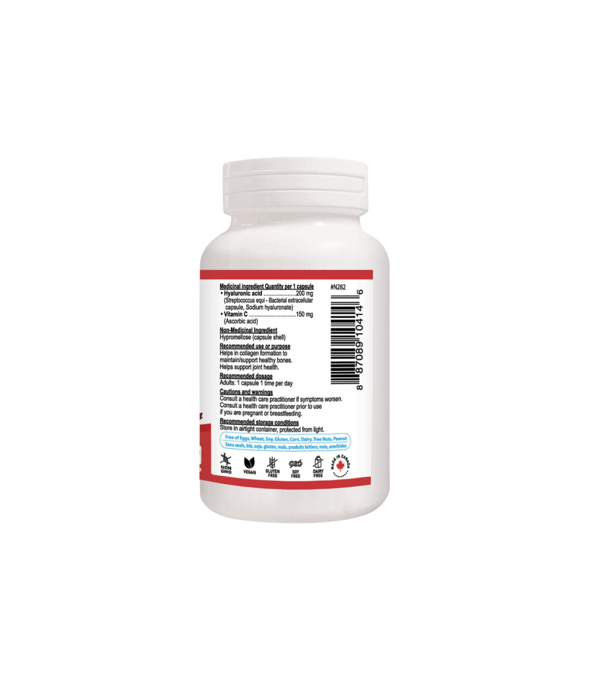 Nutridom Acide hyaluronique avec Vitamine C 60 Caps