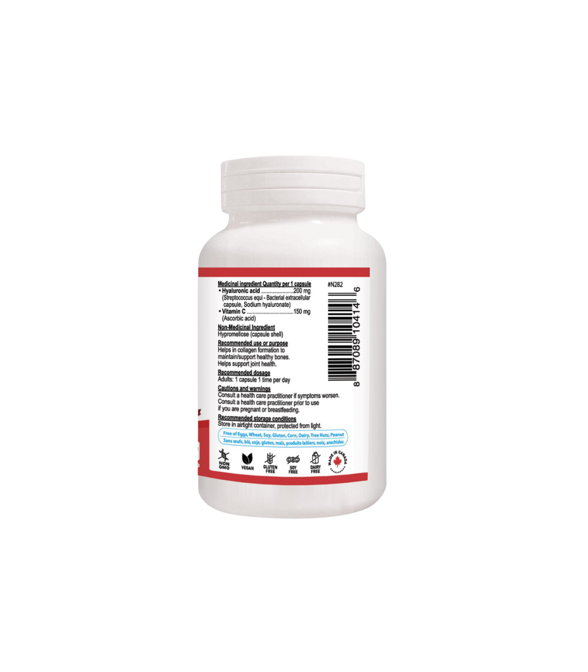 Nutridom Acide hyaluronique avec Vitamine C 60 Caps