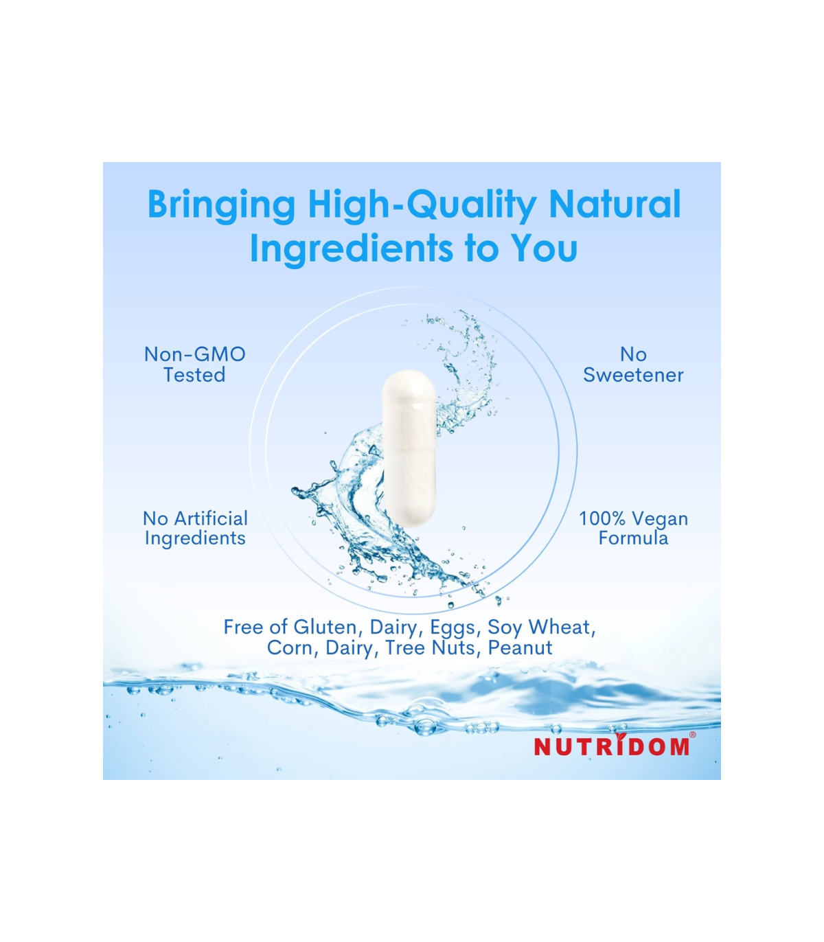 Nutridom Acide hyaluronique avec Vitamine C 60 Caps