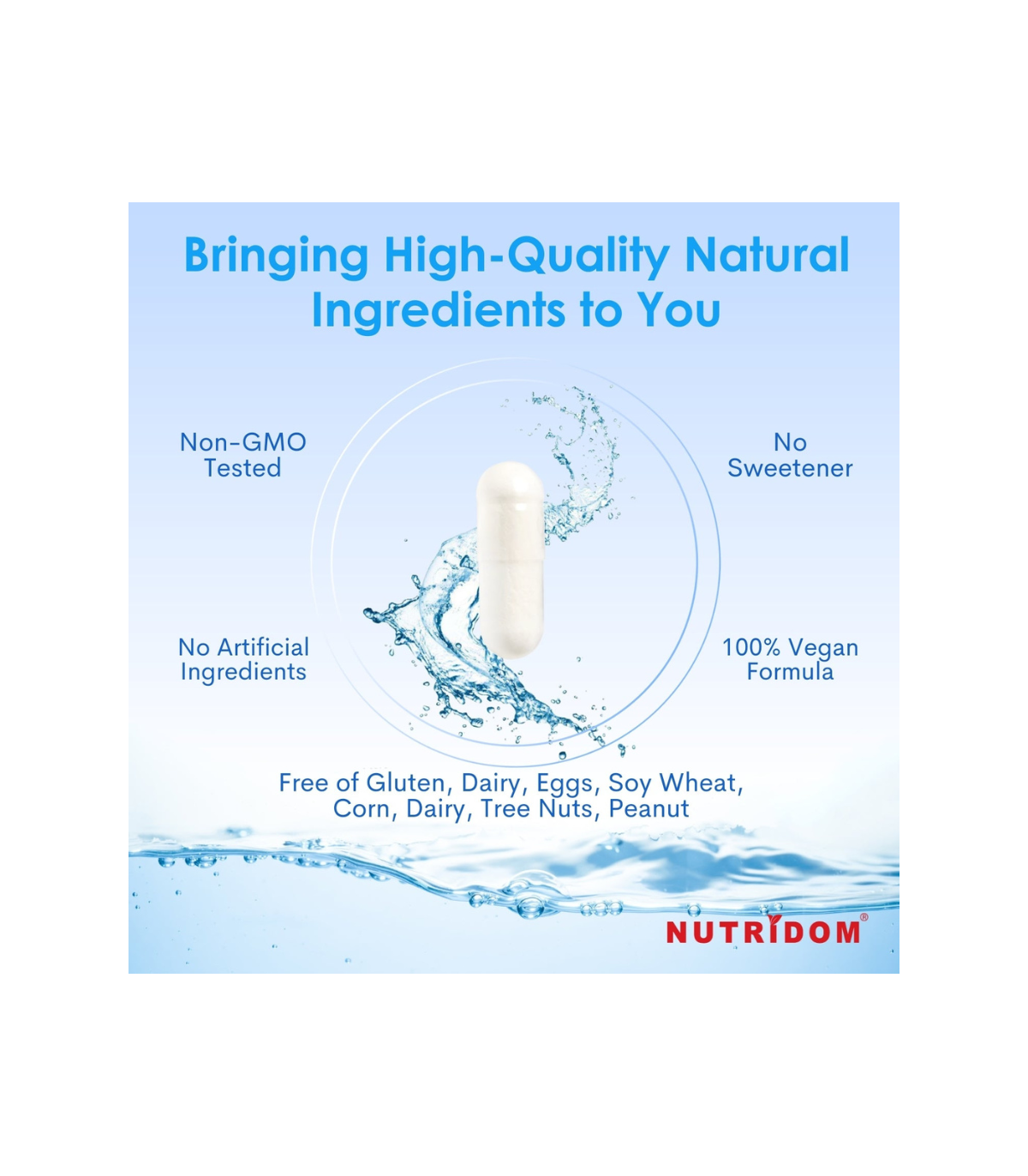 Nutridom Acide hyaluronique avec Vitamine C 60 Caps