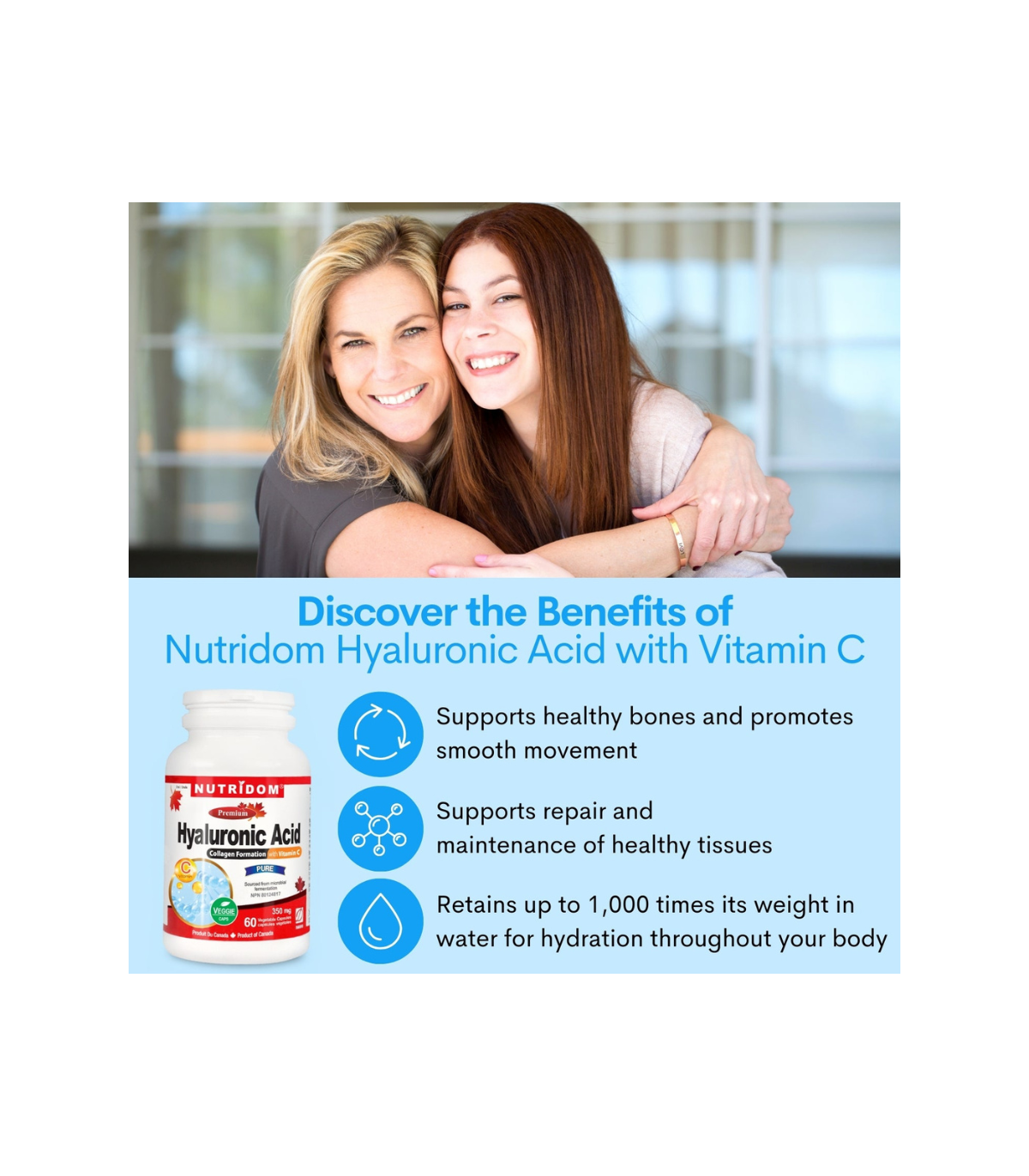 Nutridom Hyaluronic Acid with Vitamin C 60 Caps
