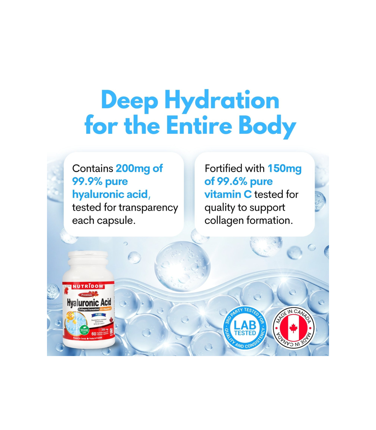 Nutridom Hyaluronic Acid with Vitamin C 60 Caps