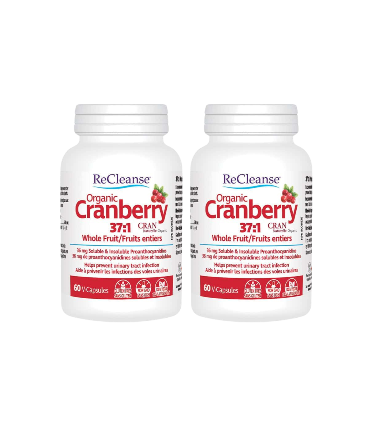 Prairie Naturals Organic Cranberry 37:1 36 mg PACS 60 Vegi Capsules