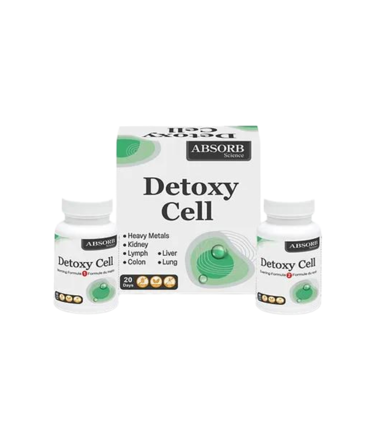 Absorb Science 앱솔브 사이언스 Detoxy Cell Kit 20 Day for Women & Men 40 + 40 식물성 캡슐 | 매일 업데이트되는 특가 상품 | VITASHOP