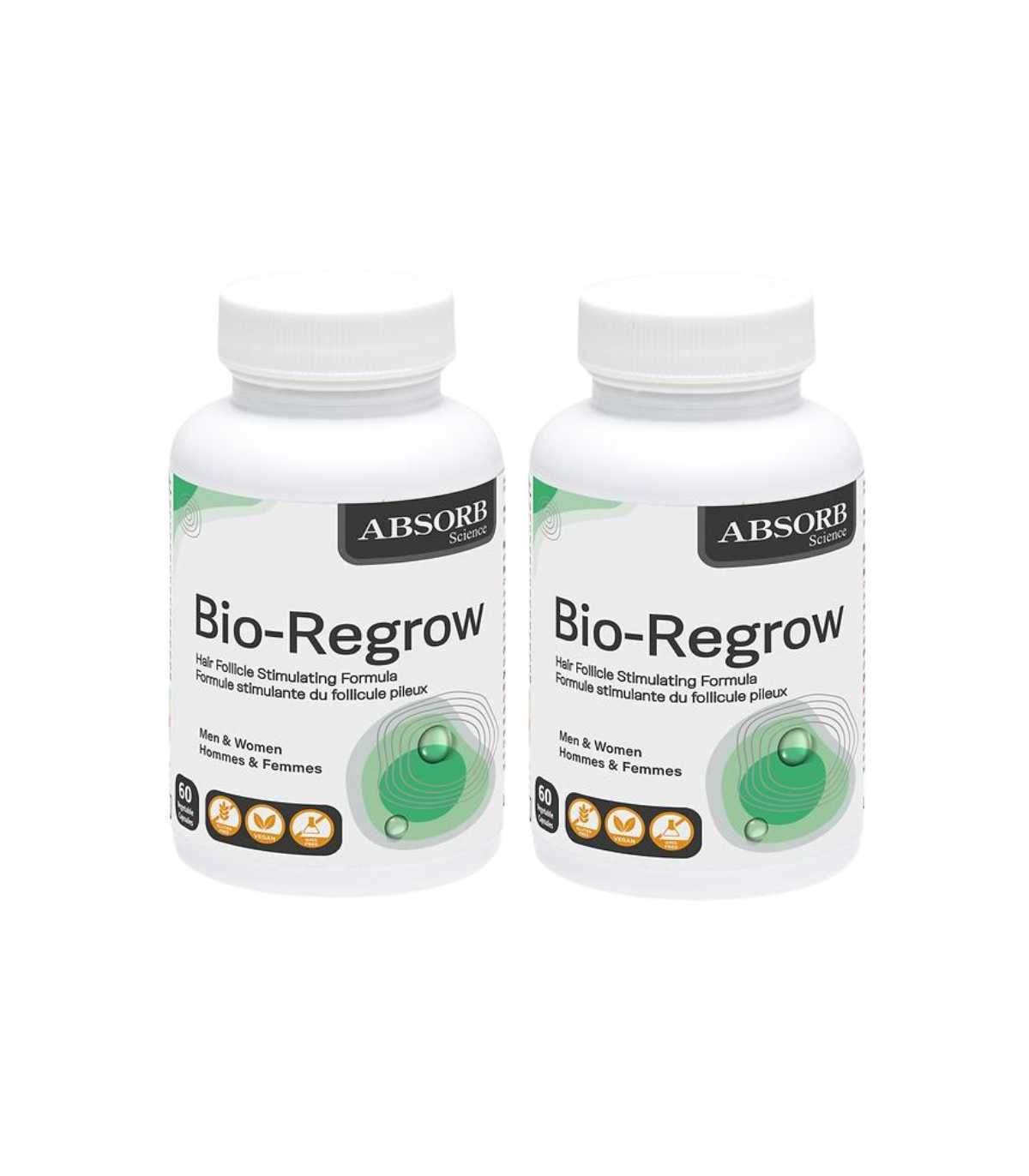 Absorb Science [2 for Deal] Bio-Regrow Hair Folicle 자극 공식 60 Veggi 캡슐 | 매일 업데이트되는 특가 상품 | VITASHOP