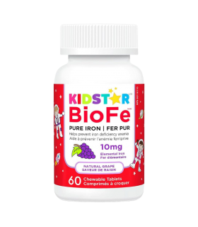KidStar Nutriments BioFe Fer Pur Comprimés à Croquer Raisin 60 Comprimés