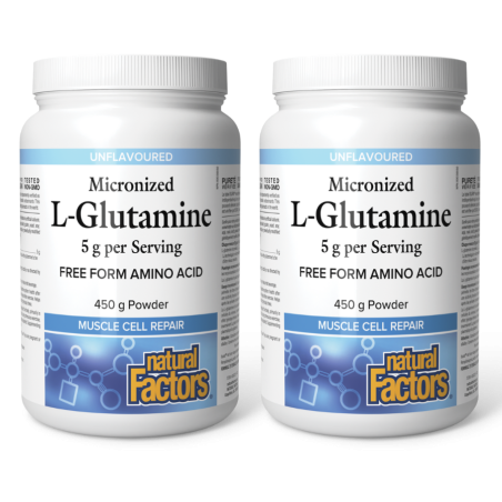 Natural Factors Micronized L-Glutamine 5 g 450g | Unbeatable Prices, Daily Deals | VITASHOP