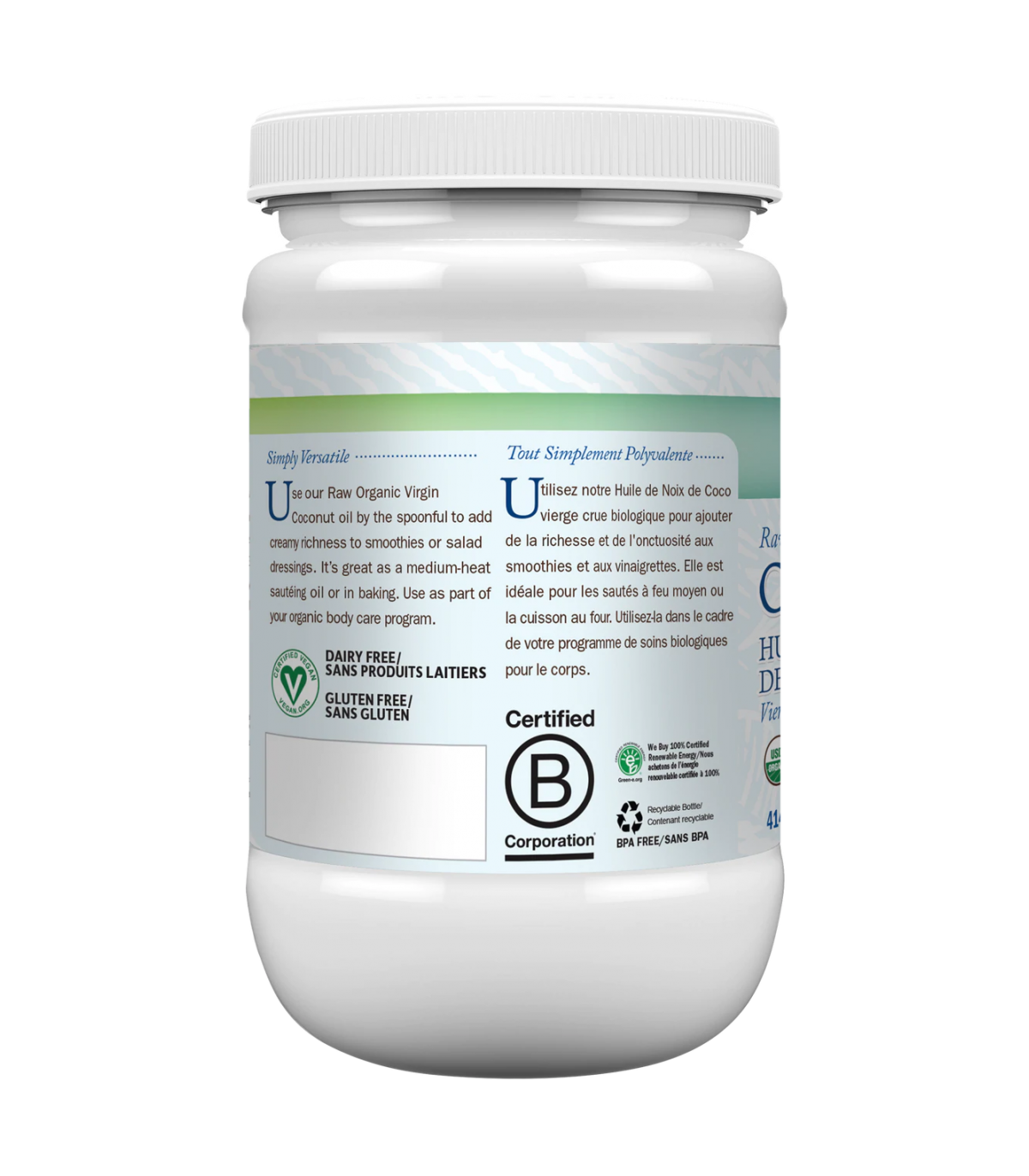 RAW Coconut Oil Virgin Organic 414 ml | Safest & Easiest Shopping Vitamins Online | VITASHOP