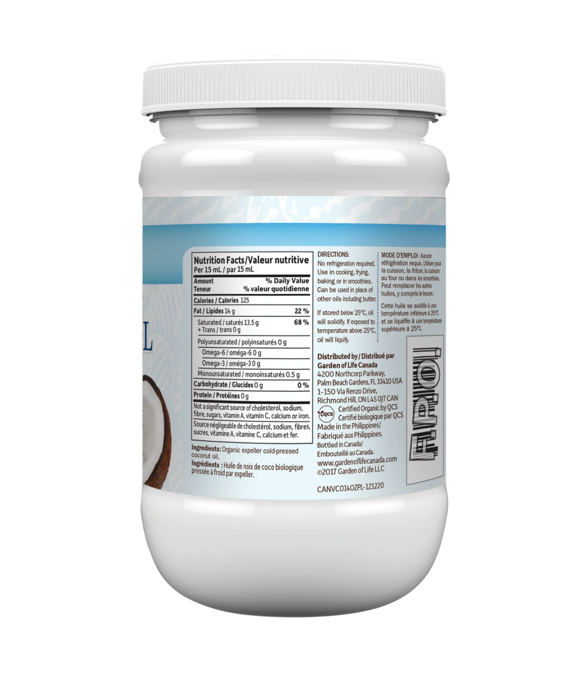 RAW Coconut Oil Virgin Organic 414 ml | Safest & Easiest Shopping Vitamins Online | VITASHOP