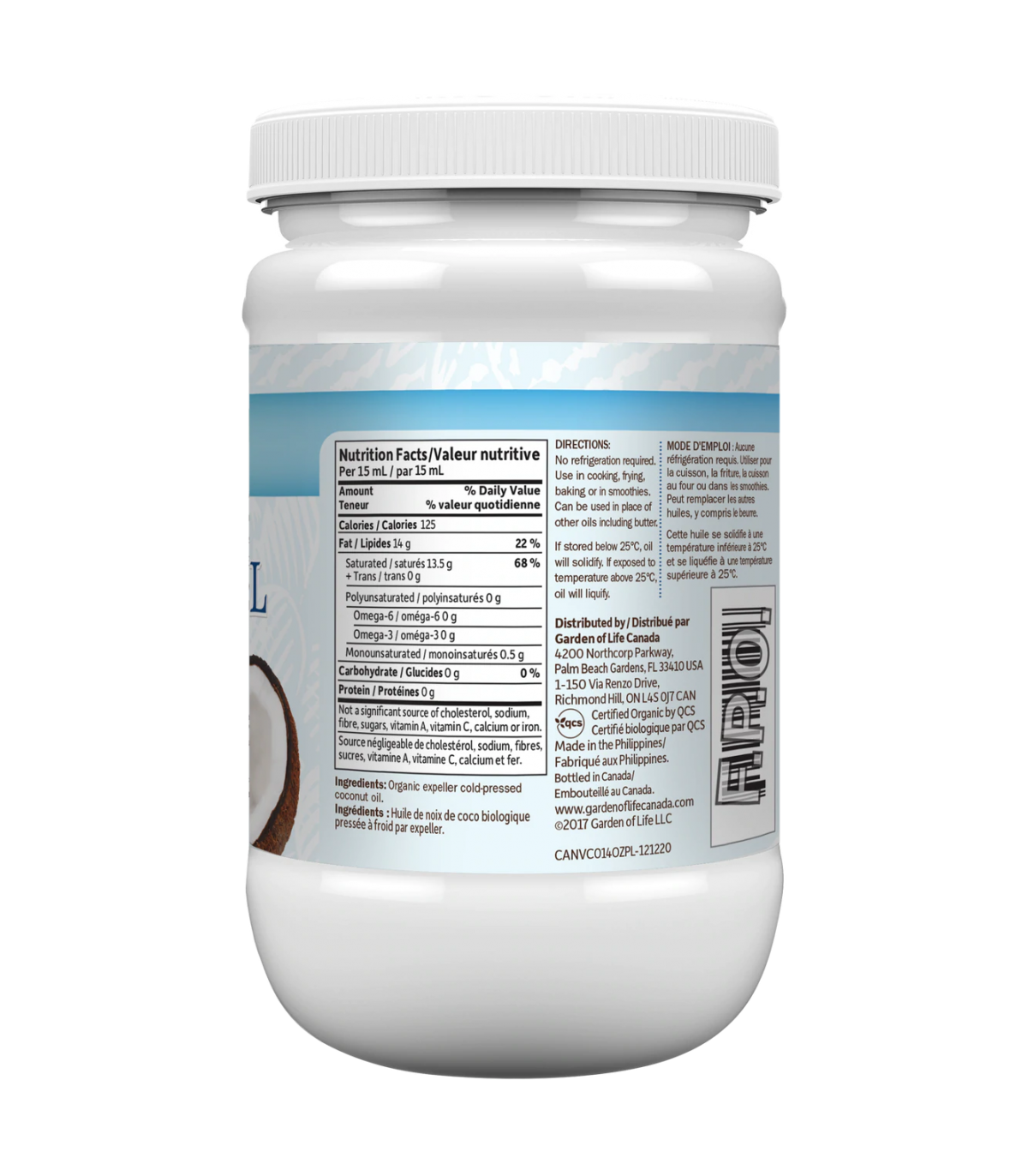 RAW Coconut Oil Virgin Organic 414 ml | Safest & Easiest Shopping Vitamins Online | VITASHOP