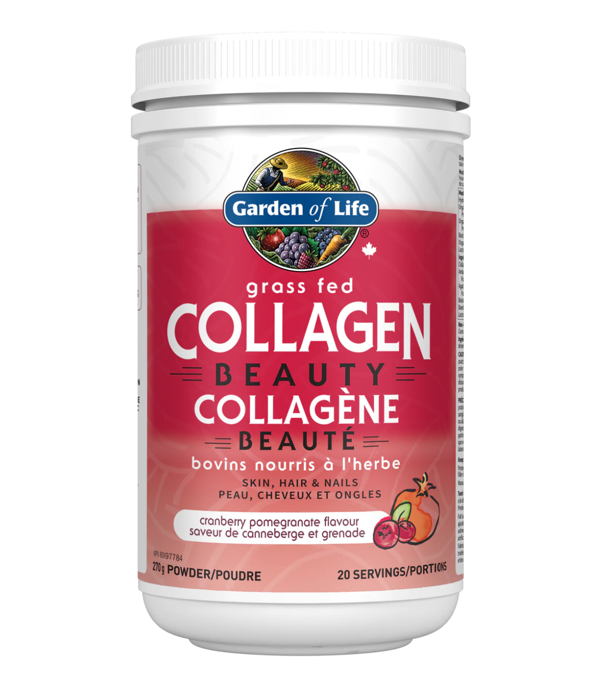 Garden of Life Grass Fed Collagen Beauty, Cranberry Pomegranate 270 g | Unbeatable Prices, Daily Deals | VITASHOP