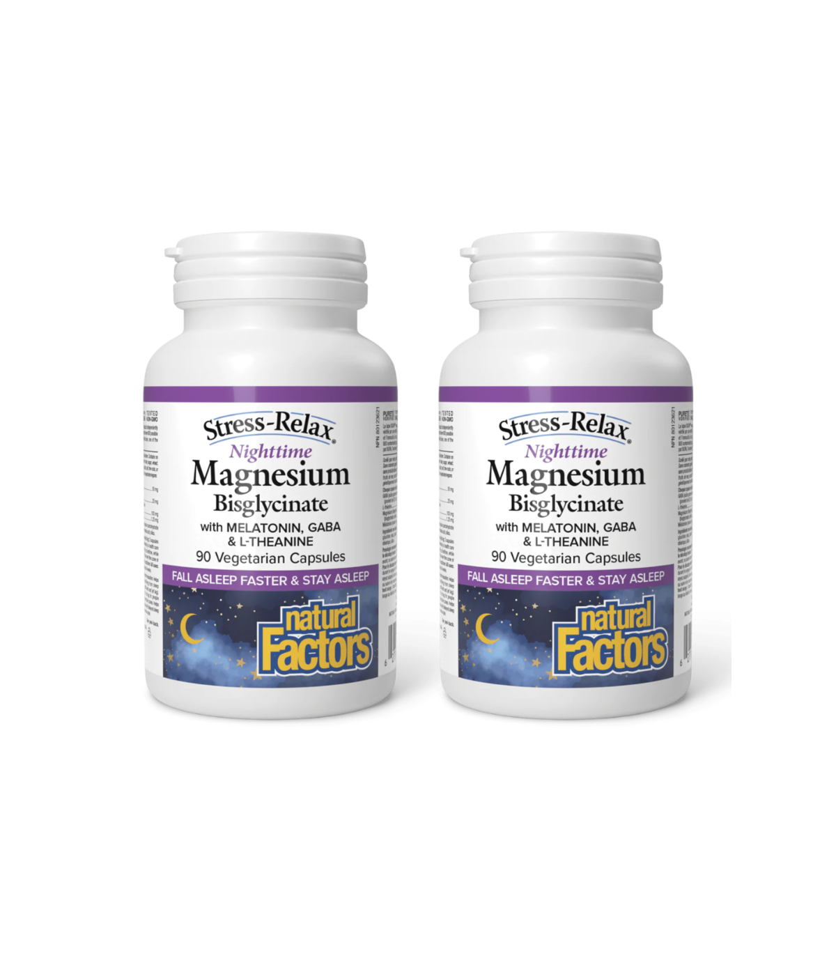 Natural Factors Stress-Relax Nighttime Magnesium Bisglycinate 90 Capsules Végétariennes | Meilleur Prix du Jour, Bonnes Affaires