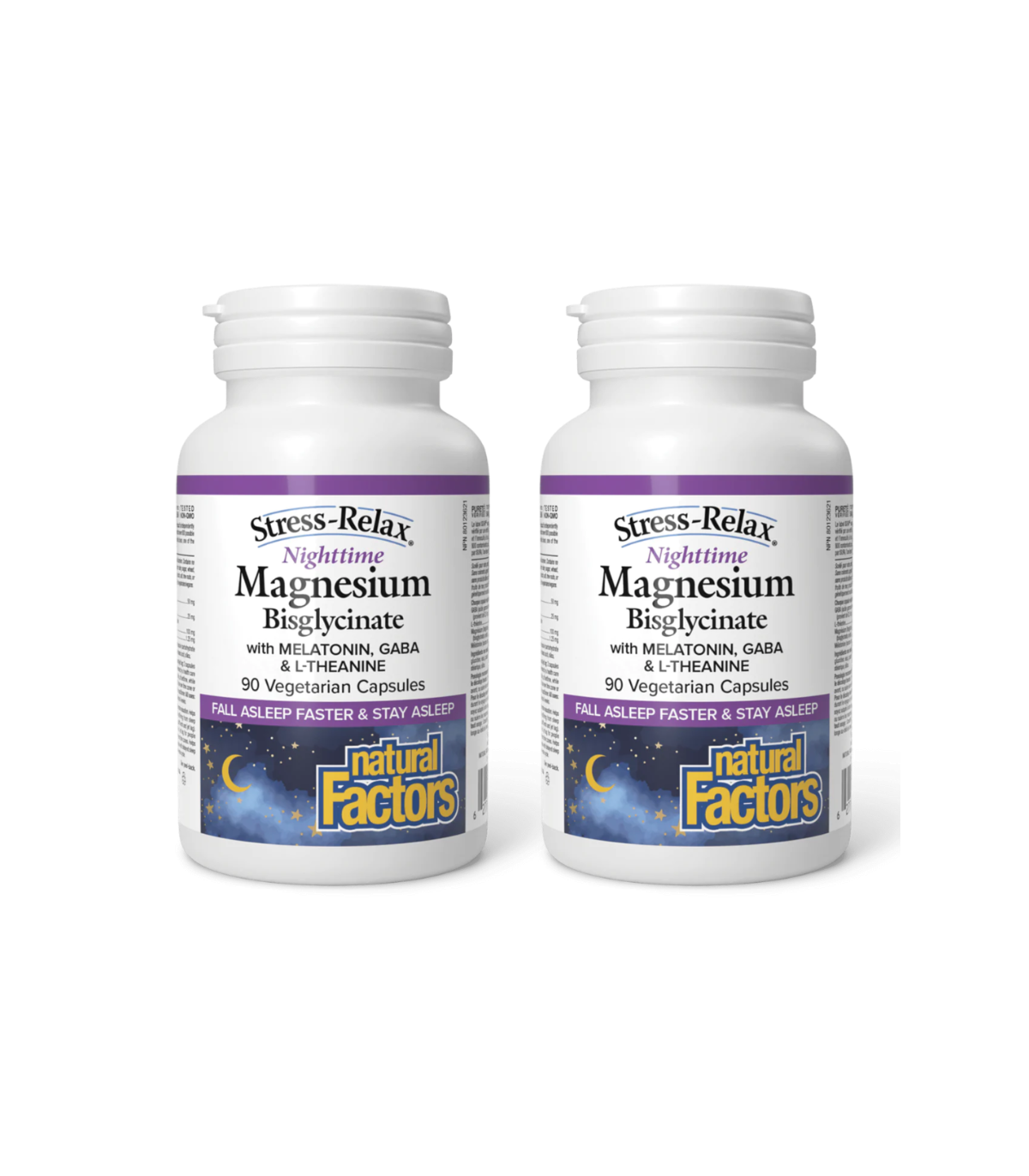 Natural Factors Stress-Relax Nighttime Magnesium Bisglycinate 90 Vegetarian Capsules | Unbeatable Prices, Daily Deals | VITASHOP