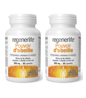 Natural Factors Regenerlife Bee Powerful Siberian Ginseng, Bee Propolis & Green茶叶300毫克