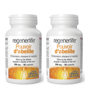 Natural Factors Regenerlife BeePowerful 시베리아 인삼, 꿀벌 프로폴리스, & 녹차 300 mg | 매일 업데이트되는 특가 상품 | VITASHOP