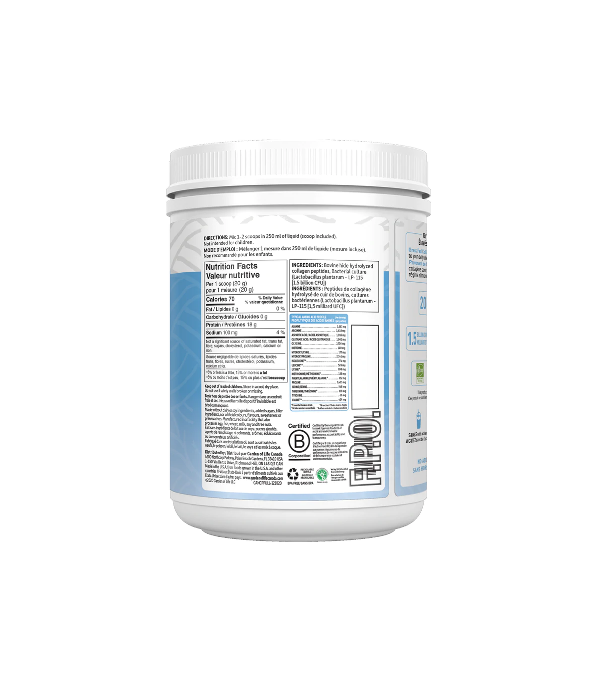 Garden of Life 가든 오브 라이프 풀을 먹인 콜라겐 펩타이드, 무맛 560g | 매일 업데이트되는 특가 상품 | VITASHOP
