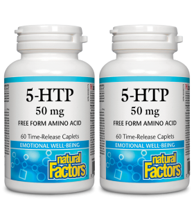5-HTP 50 mg, 60 caplets à libération prolongée | Safest & Easiest Shopping Vitamins Online | VITASHOP