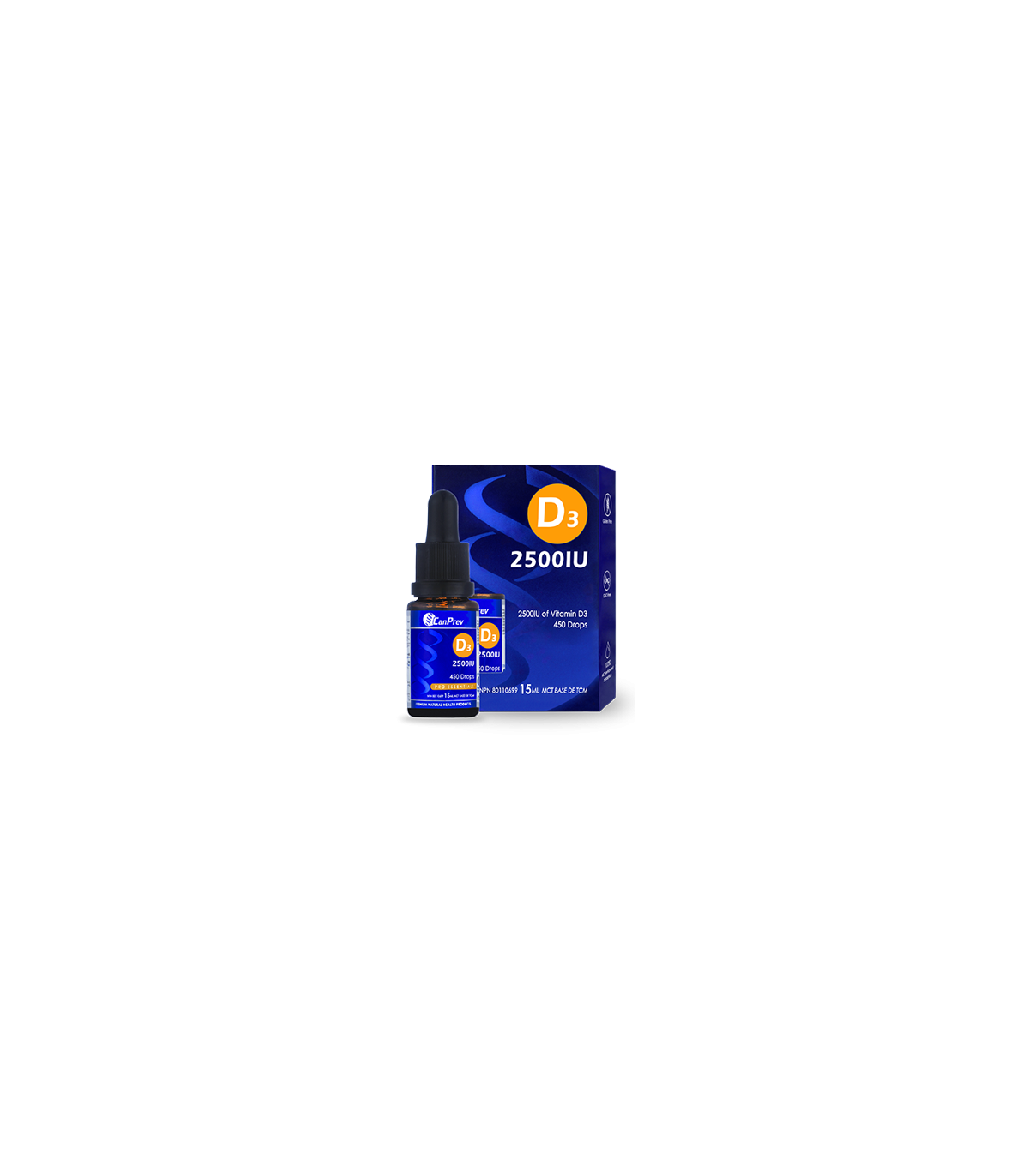 D3 Drops 2500IU MCT Base 15 ml | Safest & Easiest Shopping Vitamins Online | VITASHOP