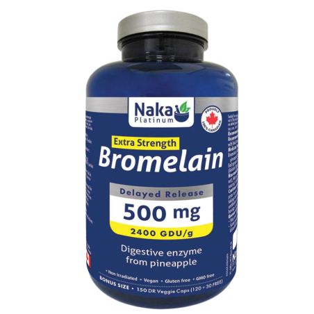 Naka 백금 여분의 강도 Bromelain 500mg, 150 Veggie Caps