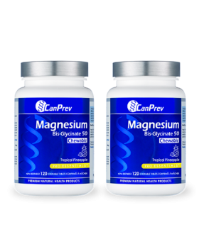 CanPrev Magnesium Bis-Glycinate 50 Chewable Tropical Pineapple 120 Tablets | Unbeatable Prices, Daily Deals | VITASHOP
