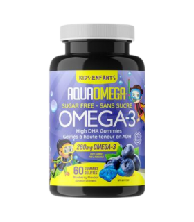 AQUAOMEGA Haut DHA Enfants Gummies Blueberry 60 Gummies