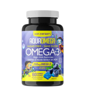 AQUAOMEGA High DHA Children Gummies Blueberry 60 Gummies
