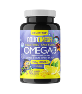 AQUAOMEGA High DHA Kids Gummies Lemon 60 Gummies