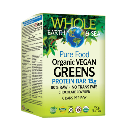 Whole Earth & Sea 유기농 비건 그린 단백질 바 15g