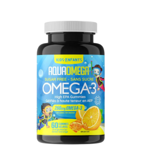 AQUAOMEGA High DHA Kids Gummies Orange 60 Gummies