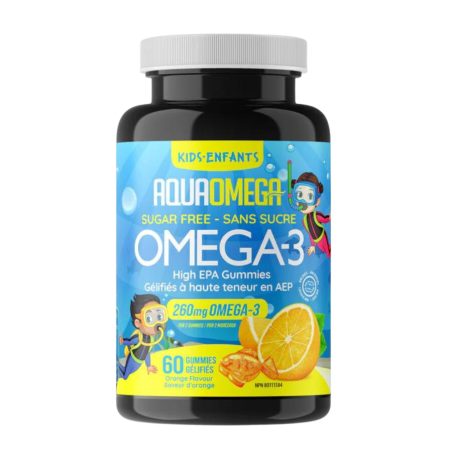 AQUAOMEGA High DHA Kids Gummies Orange 60 Gummies