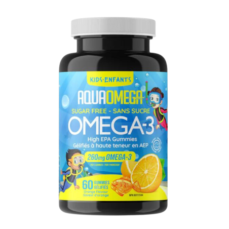 AQUAOMEGA 높은 DHA 아이 Gummies 오렌지 60 Gummies