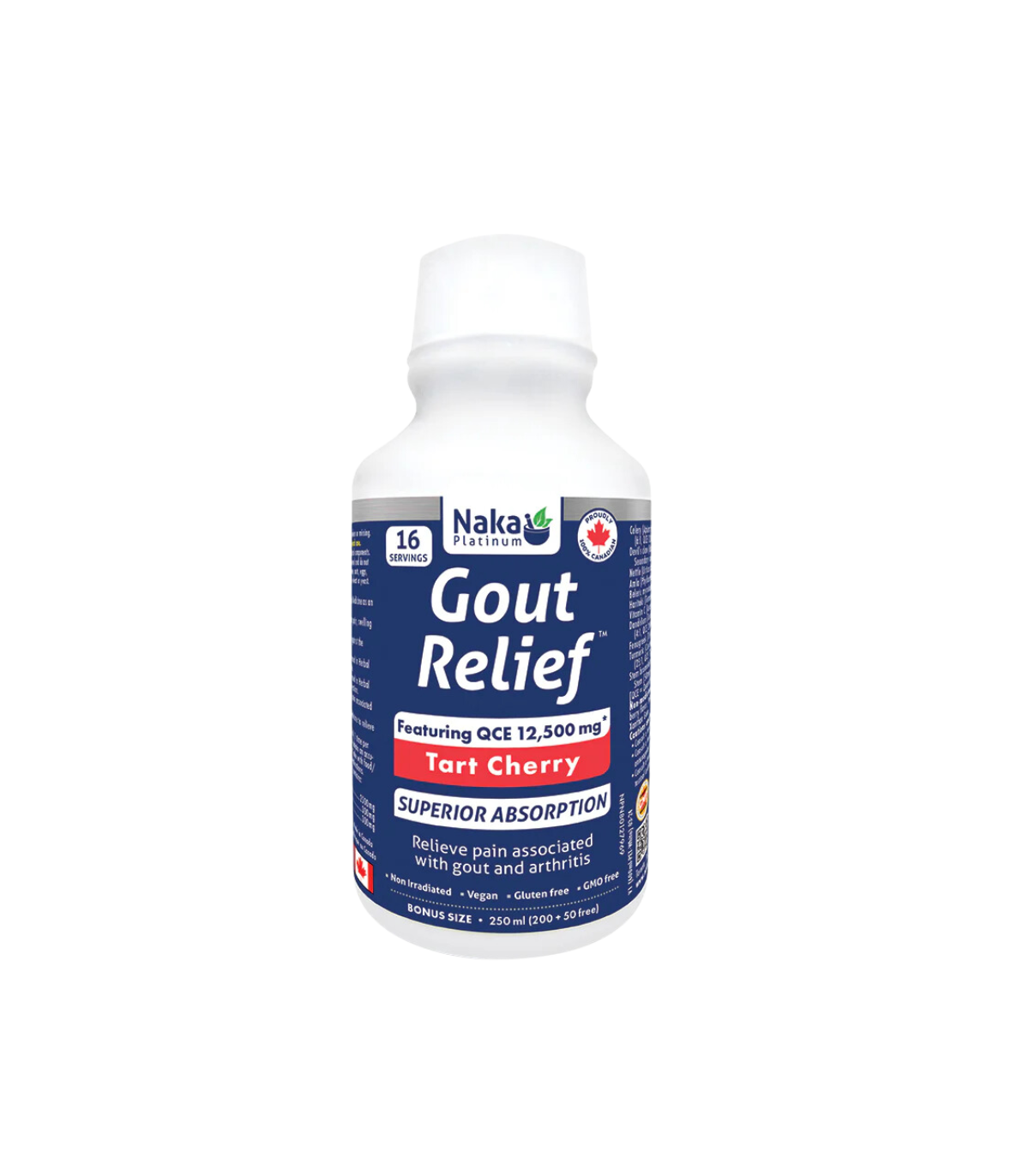 Naka Platinum Gout Relief Featurin gQCE 12 500 mg Tart Cherry
