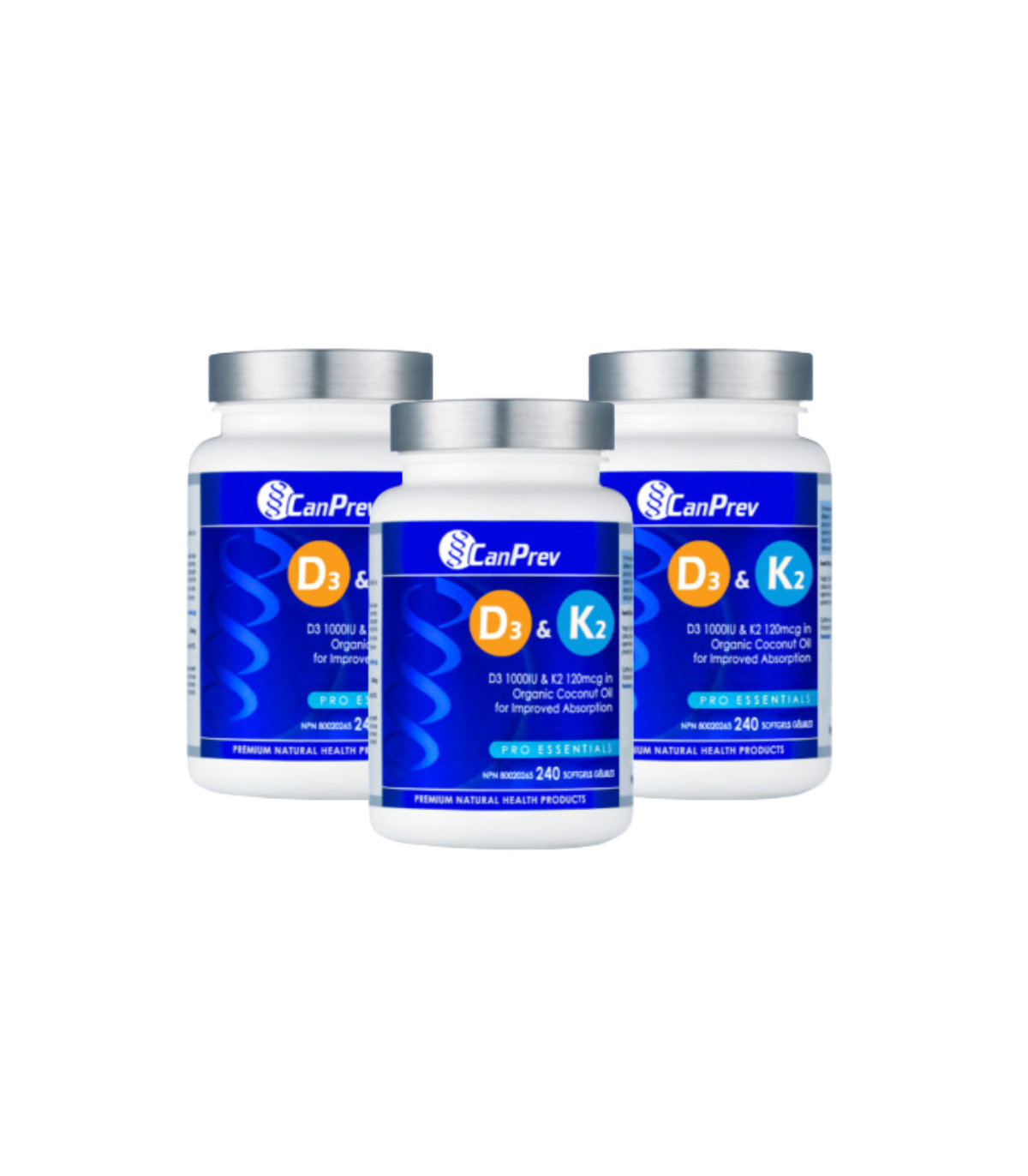 CanPrev [3 for Deal] D3 & K2 Organic Coconut Oil 240 softgels | Unbeatable Prices, Daily Deals | VITAS
