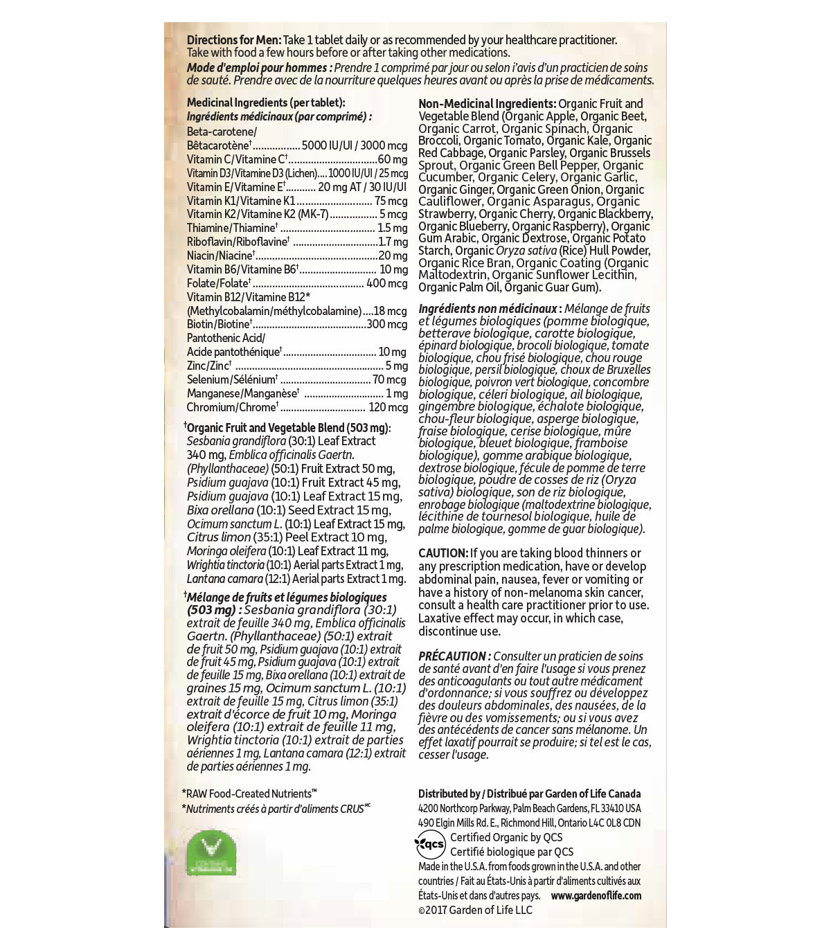 Garden of Life Mykind Organics Multivitamin Men's Once Daily 30 Vegi Tablet | Unbeatable Prices, Daily Deals | VITASHOP