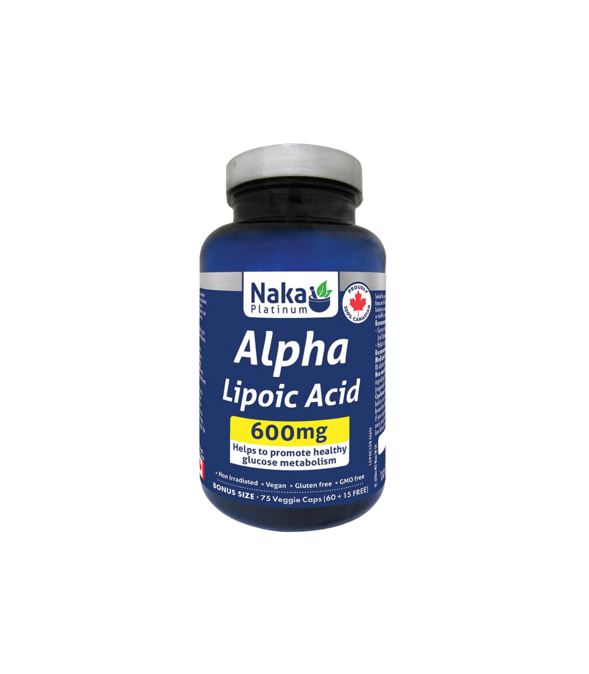 Naka Platinum Alpha Lipoic Acid 600 mg 75 Capsules de légumes