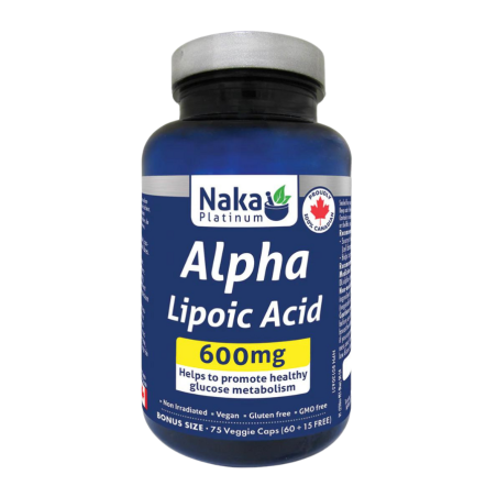 Naka Platinum Alpha Lipoic Acid 600 mg 75 Capsules de légumes