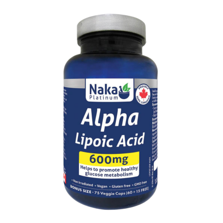 Naka Platinum Alpha Lipoic Acid 600 mg 75 Veggie Capsules