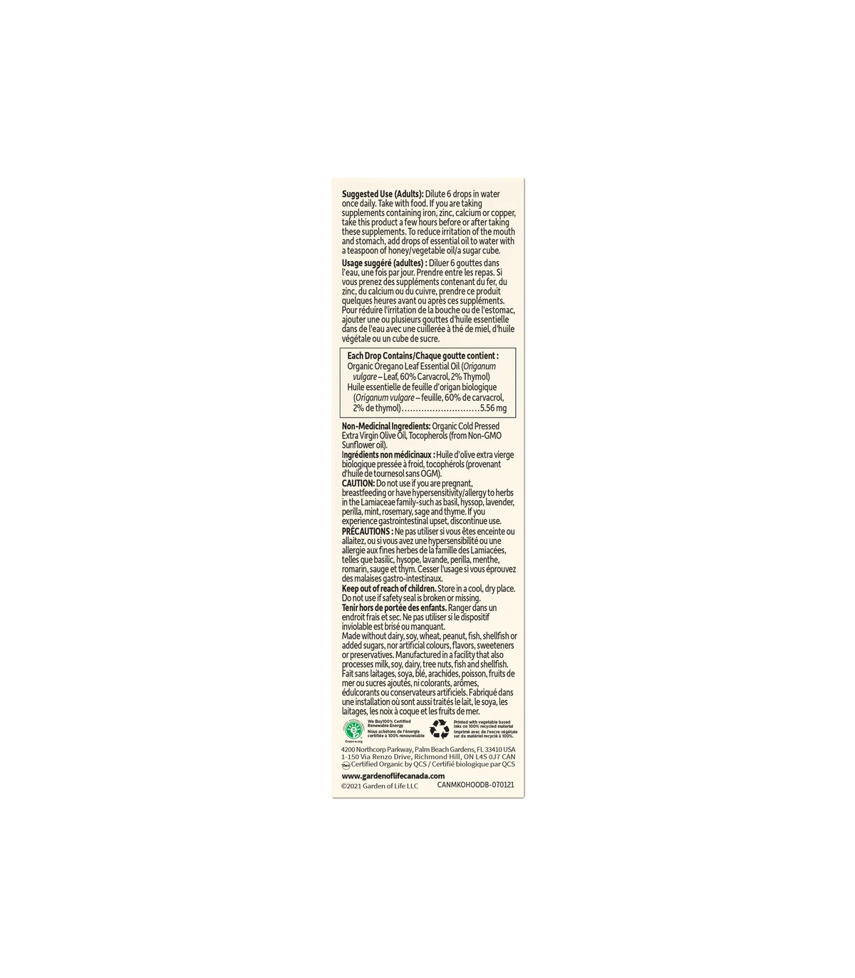 Mykind Organics Herbals Oil of Oregano Drops 30 mL | Safest & Easiest Shopping Vitamins Online | VITASHOP