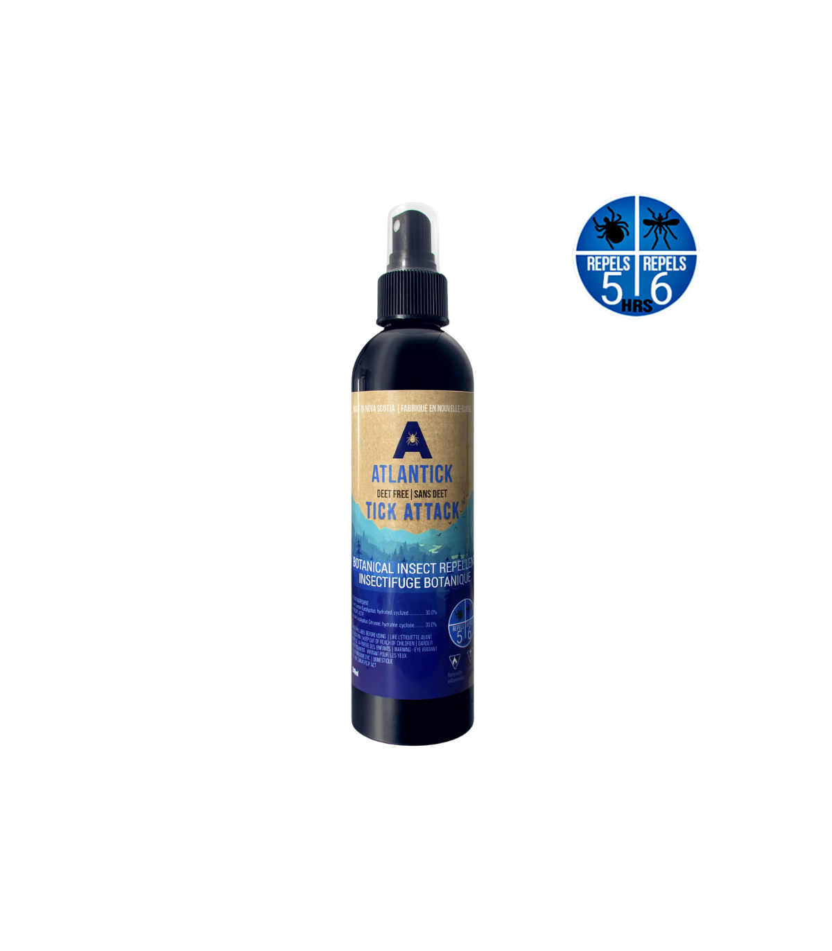Répulsif d'insecte botanique de Tick AttackTM 60ml - Spray extérieur naturel