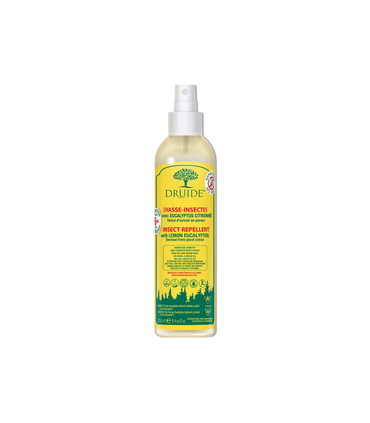 DRUIDE Lemon Eucalyptus Insect Repellent (250 ml) - Natural Protection
