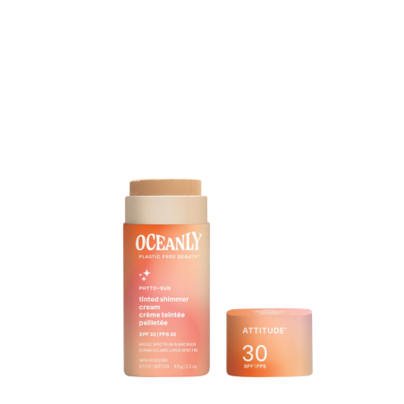 Attitude PHYTO-SUN Solid Tinted Shimmer Cream SPF 30 with Zinc Oxide 30g
