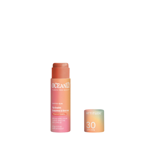 Attitude PHYTO-SUN Lip Balm SPF 30 with Zinc Oxide Peachy Shell 0.3 oz