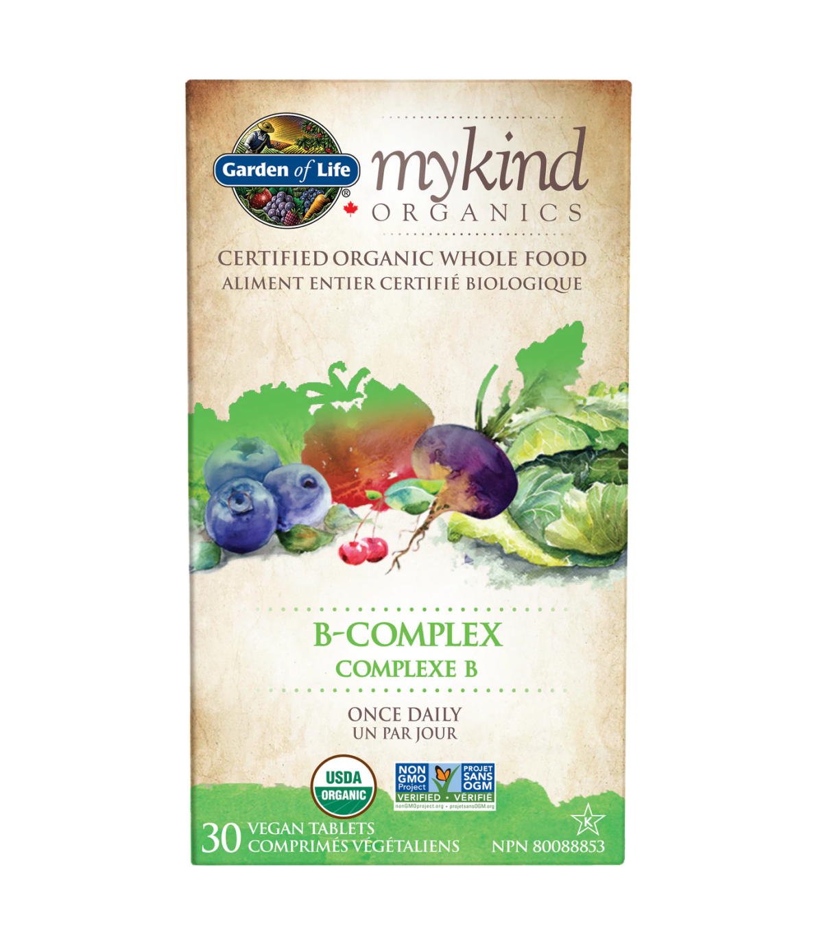 Mykind Organics B-Complex Once Daily 30 Vegi Tablet | Safest & Easiest Shopping Vitamins Online | VITASHOP