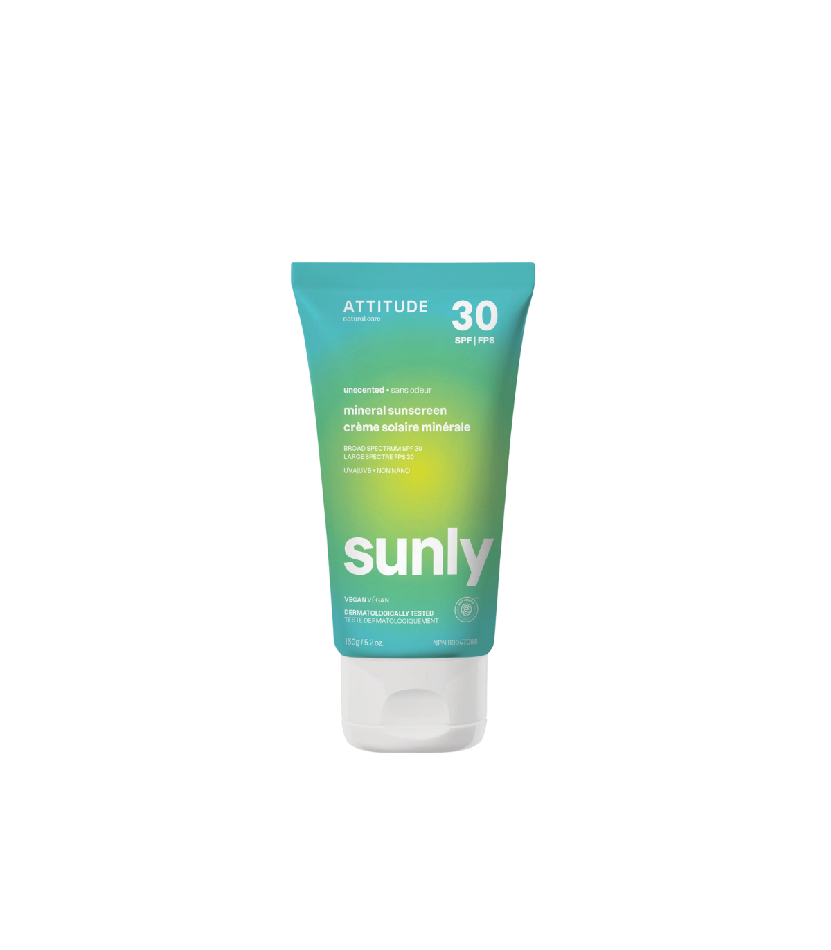 Attitude Sunly Mineral sunscreen SPF 30 Unscented150 g
