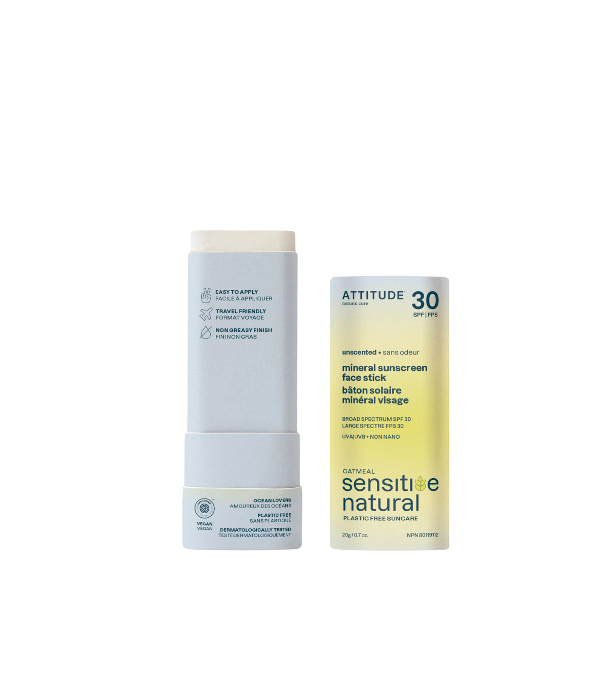 Attitude Mineral sunscreen face stick for sensitive skin 20 g