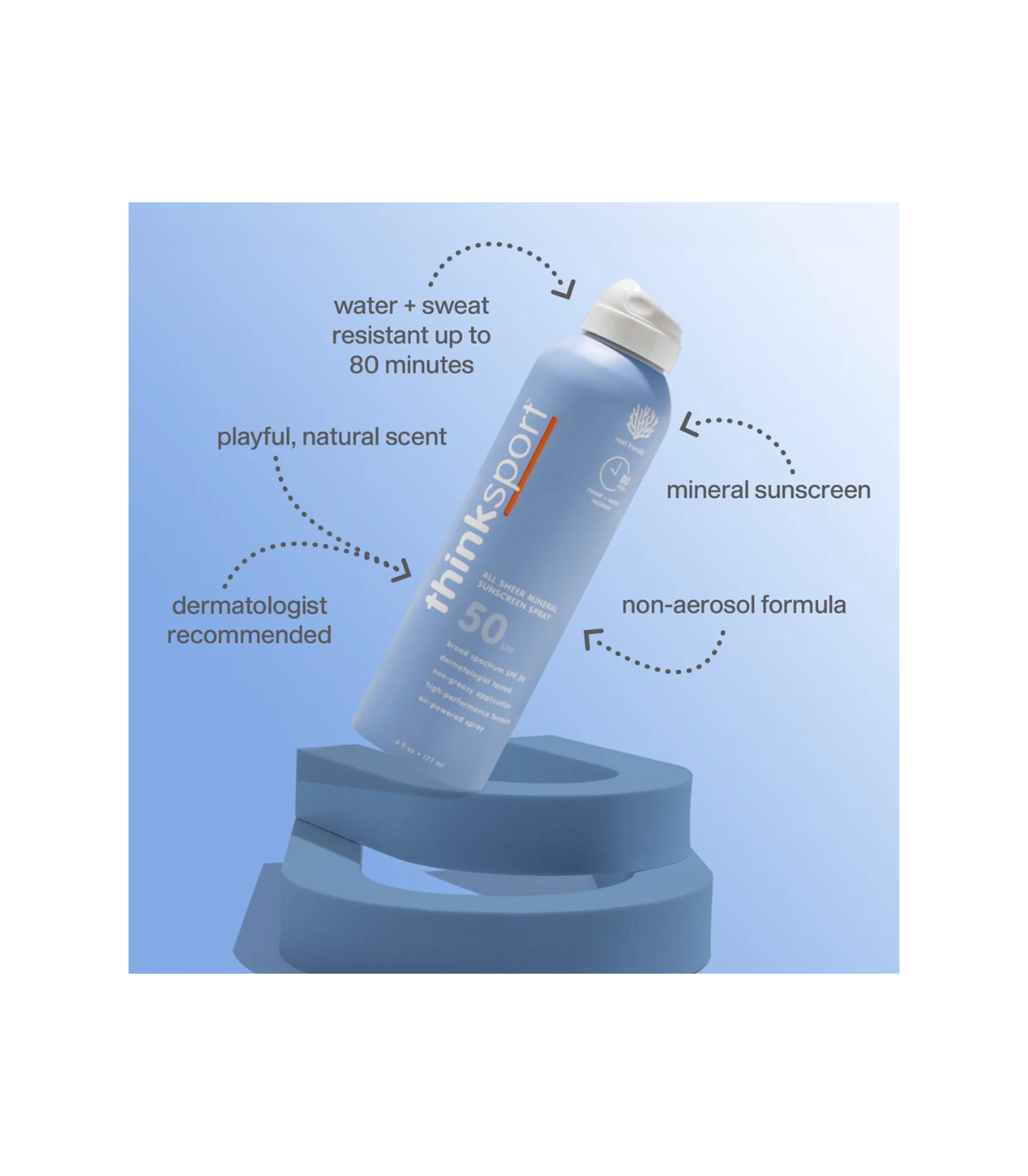 ThinkSun Thinksport All Sheer Mineral Sunscreen Spray SPF 50 177 ml