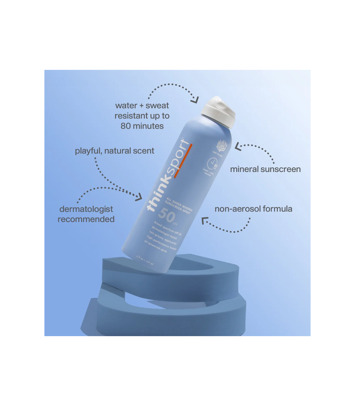 ThinkSun Thinksport 올 쉬어 미네랄 선스크린 스프레이 SPF 50 177ml