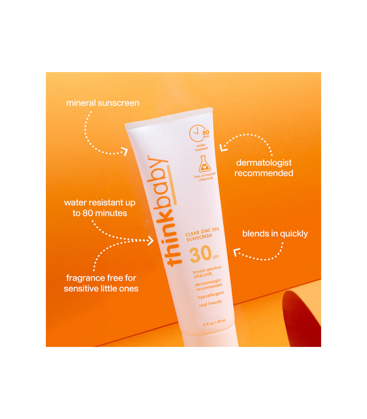 ThinkSun Thinkbaby 클리어 징크 선스크린 SPF 30 89 ml