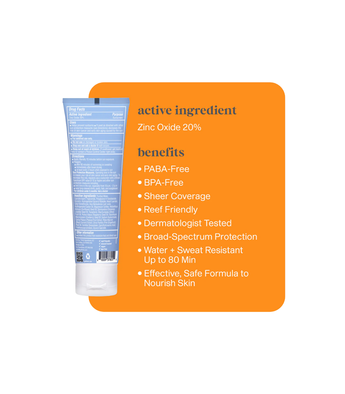ThinkSun Thinksport SPF 30 Clear Zinc Sunscreen 89 ml