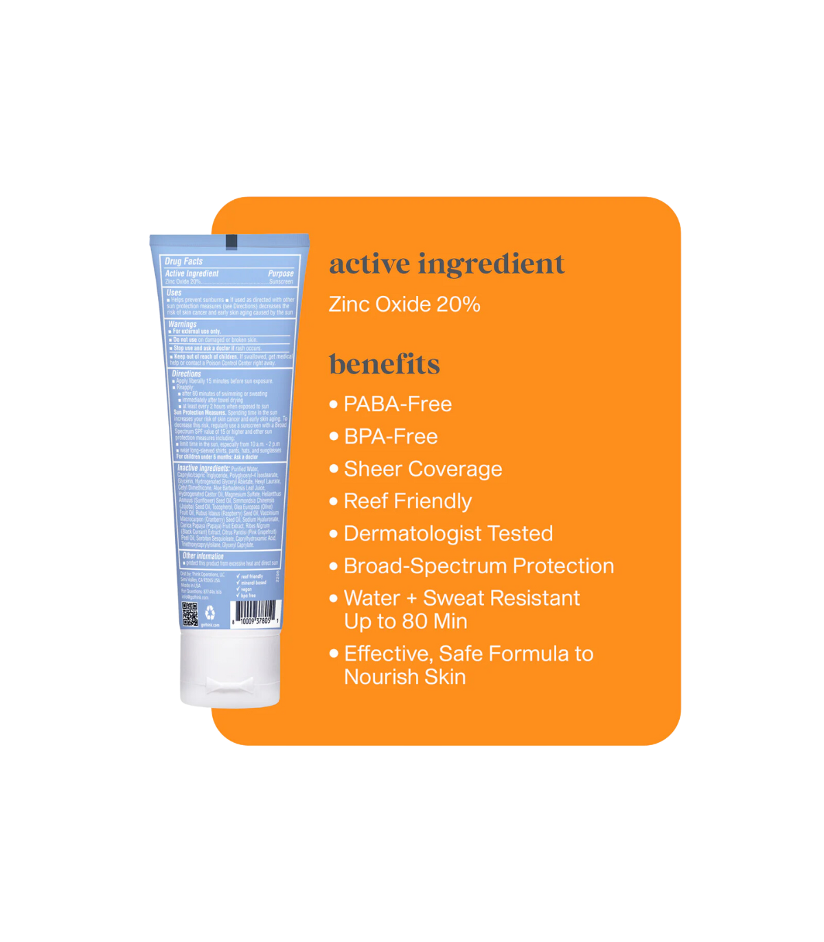 ThinkSun Thinksport SPF 30 클리어 아연 자외선 차단제 89 ml